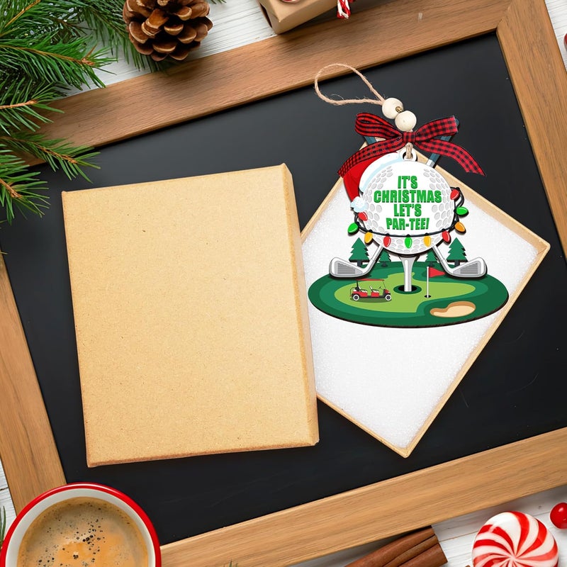 HEXMOZ Golf Christmas Ornaments 2025 - Christmas Golf Gifts for Men - Golfing Gifts for Golfers, Players, Fans - Cool Sports Present Ideas, Holiday Tree Decorations - Wood Xmas Ornaments - Image 5